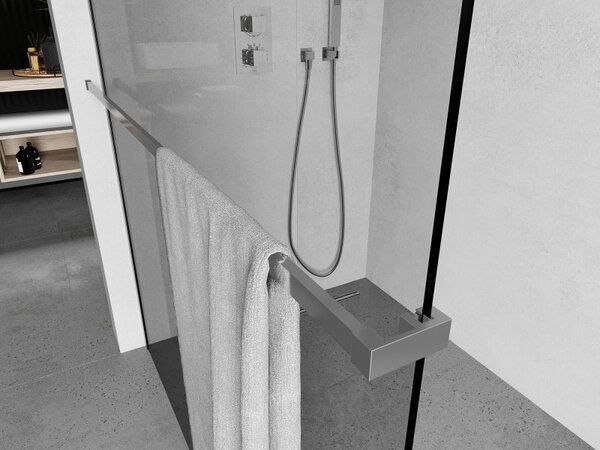Mexen Kioto, törölközőtartó zuhanyparavánhoz, max. 140 cm, króm, 800-06-01