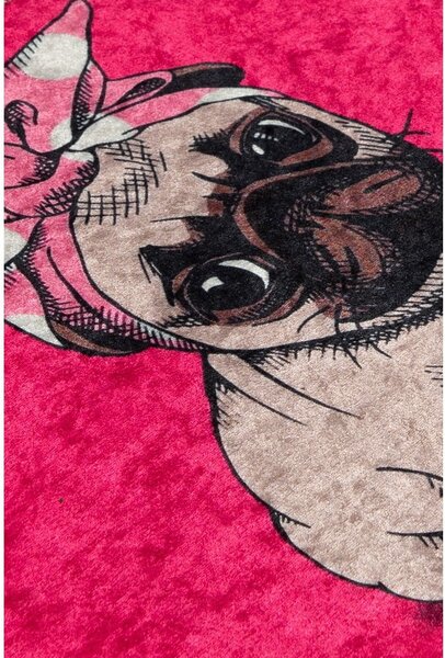 Rózsaszín fürdőszobai kilépő 40x60 cm Pink Pug – Foutastic