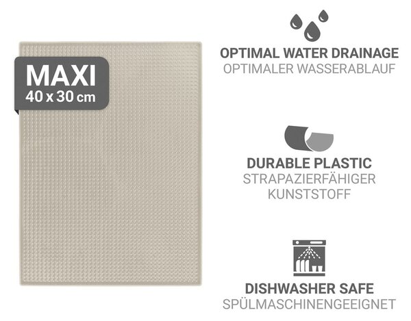 Bézs gumi edénycsepegtető alátét 40x30 cm Maxi – Wenko