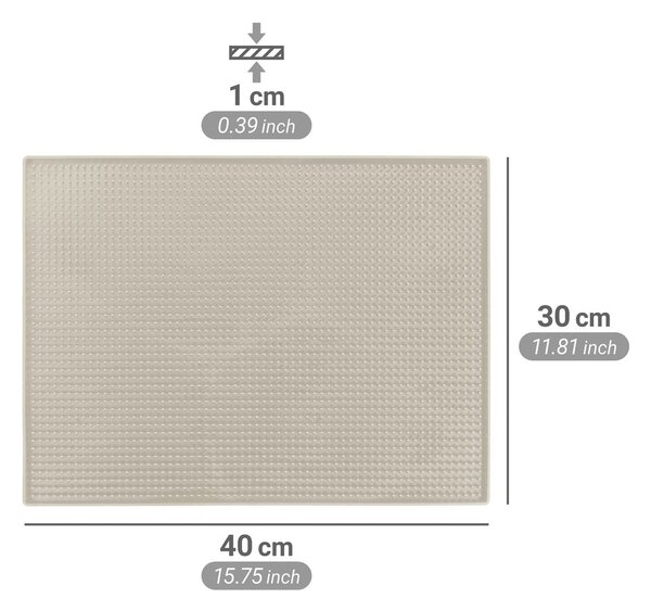 Bézs gumi edénycsepegtető alátét 40x30 cm Maxi – Wenko