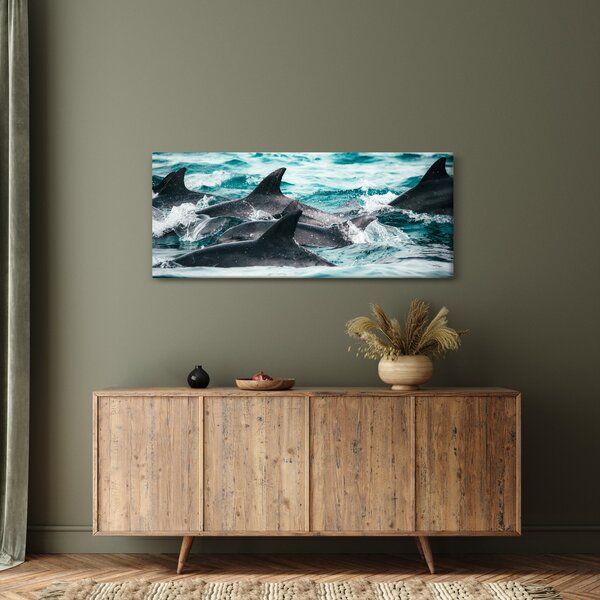 Kép - Delfinek az óceánban (120x50 cm)