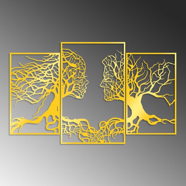 Wallity Dekoratív Fém Fali Kiegészítő Arany Golden Triple Root Human 1