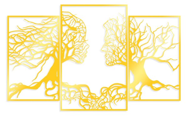 Wallity Dekoratív Fém Fali Kiegészítő Arany Golden Triple Root Human 1
