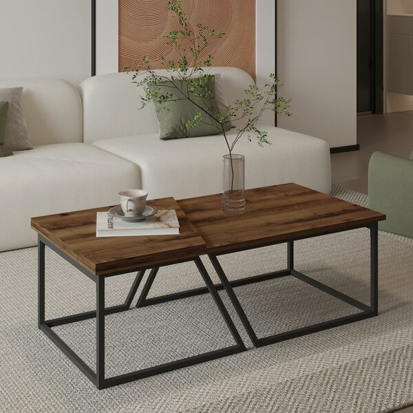 Hanah Home Verona Dohányzóasztal Szett Rusztikus Dió P0024623 - Rusztikus Dió