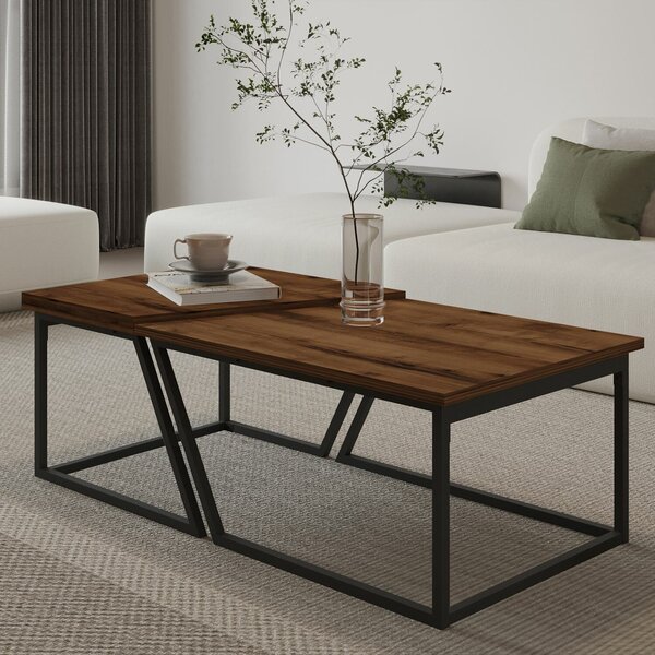 Hanah Home Verona Dohányzóasztal Szett Rusztikus Dió P0024623 - Rusztikus Dió
