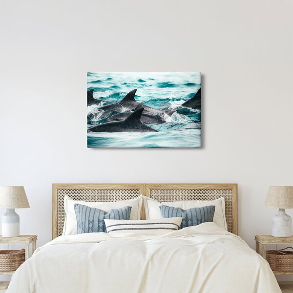 Kép - Delfinek az óceánban (90x60 cm)