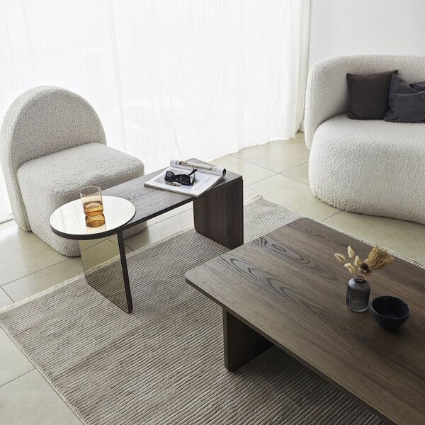 Hanah Home Coffee Table Set Bronze Walnut Luna 2 - Bronze, Walnut