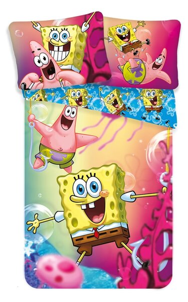 Egyszemélyes pamut gyerek ágyneműhuzat 140x200 cm Sponge Bob – Jerry Fabrics