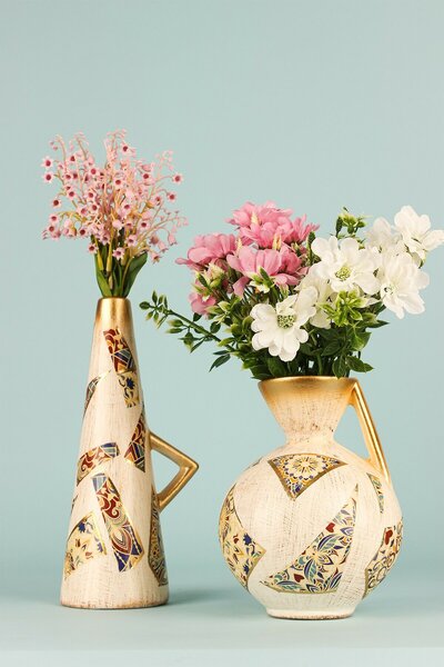Aberto Design Dekoratív virágtartó szett (2 darabos) Bézs BK016