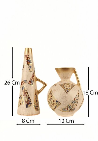 Aberto Design Dekoratív virágtartó szett (2 darabos) Bézs BK016