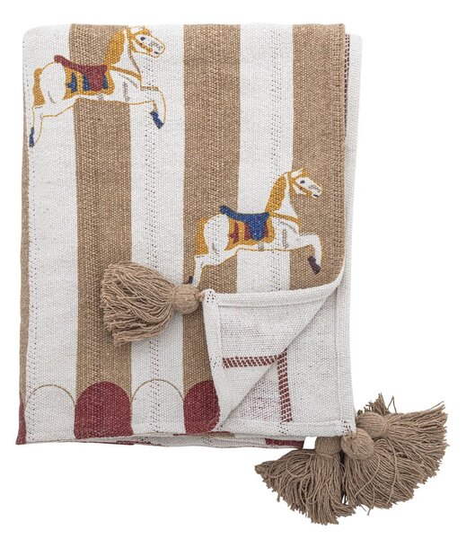 Fehér-barna újrahasznosított pamut takaró 130x160 cm Merry-go-round – Bloomingville