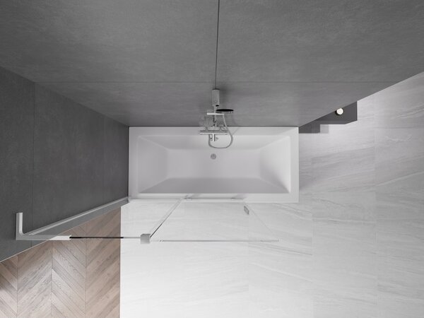 Mexen Velar L, 2 szárnyas eltolható kádparaván 120 x 150 cm, 8mm átlátszó üveg, króm profil, 896-120-003-01-01