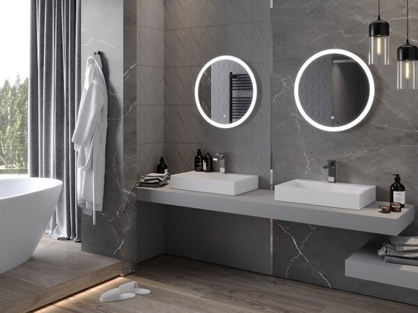 Mexen Oro kerek LED háttérvilágítású fürdőszobai tükör 60cm 6000K páramentes fűtőbetét 9824-060-060-611-00