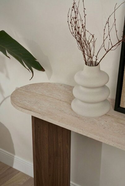 Hanah Home Sideboard Travertine Venezia Walnut Sira - Travertine, Venezia Walnut