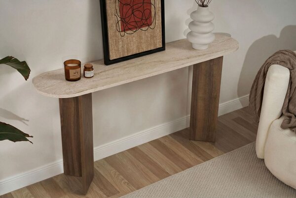 Hanah Home Sideboard Travertine Venezia Walnut Sira - Travertine, Venezia Walnut