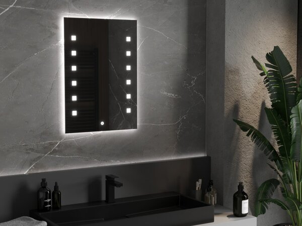 Mexen Ner, LED fürdoszobai tükör háttérvilágítással 50x70 cm, 6000K, páramentes, 9809-050-070-611-00