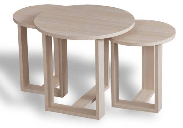 Hanah Home Összetolható asztal szett (3 darab) Oak Mira - Tölgy