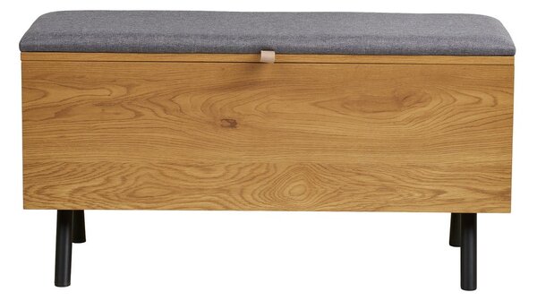 Natúr színű tárolóláda tölgyfa dekorral 92x48x33 cm Barco – House Nordic