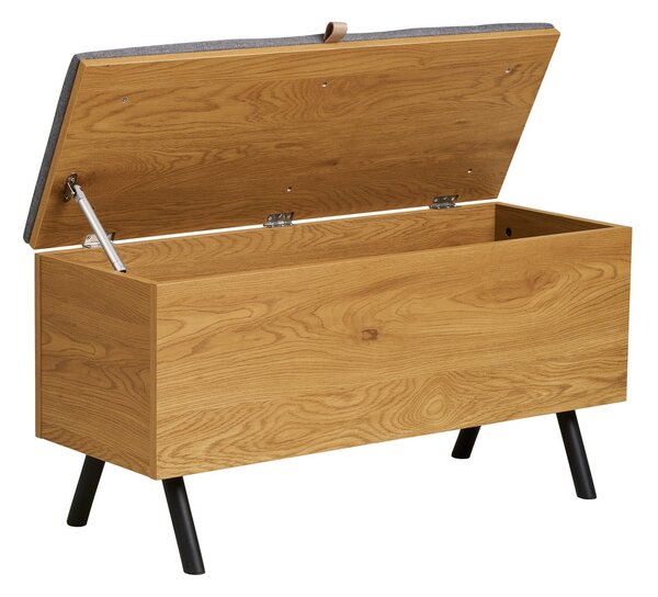 Natúr színű tárolóláda tölgyfa dekorral 92x48x33 cm Barco – House Nordic