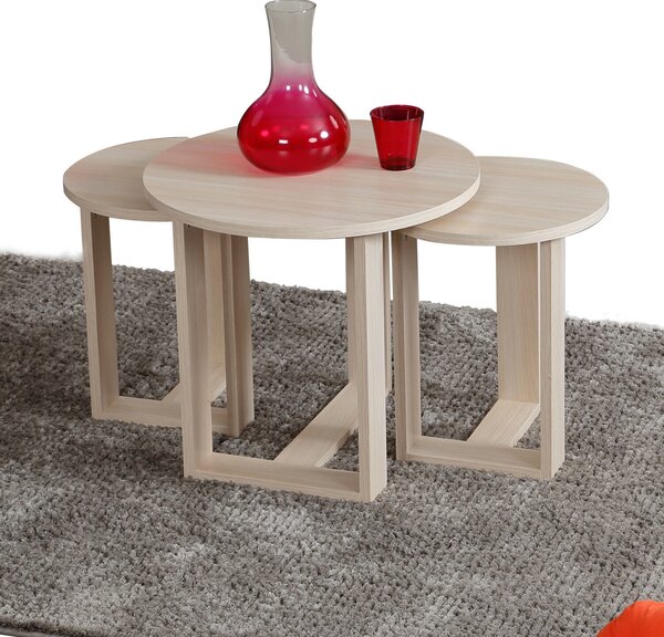Hanah Home Összetolható asztal szett (3 darab) Oak Mira - Tölgy