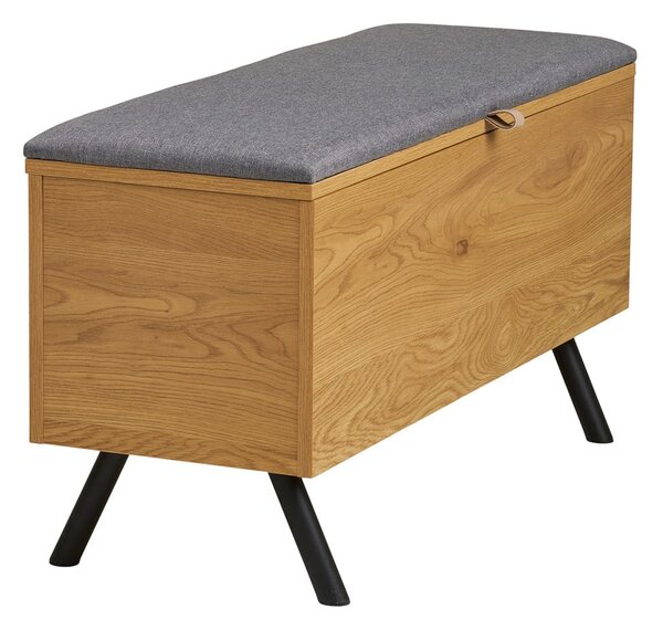 Natúr színű tárolóláda tölgyfa dekorral 92x48x33 cm Barco – House Nordic