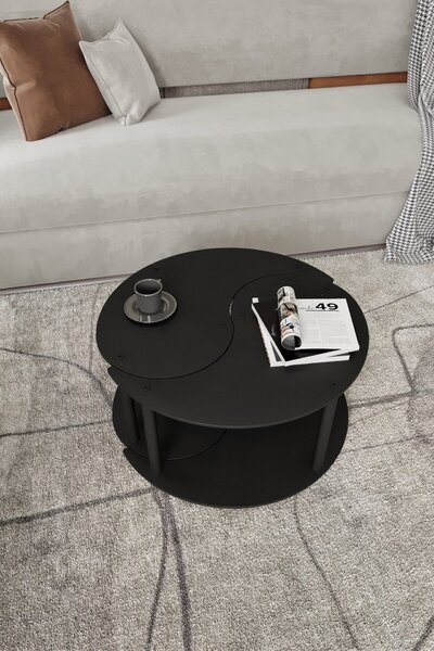 Hanah Home dohányzóasztal szett fekete Jin-jang 2 - fekete