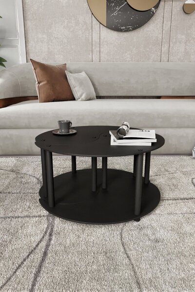 Hanah Home dohányzóasztal szett fekete Jin-jang 2 - fekete