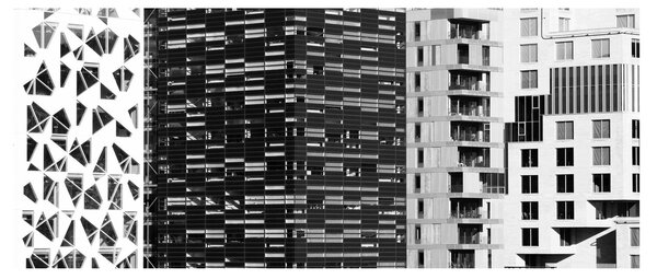 Fekete-fehér építészet képe (120x50 cm)