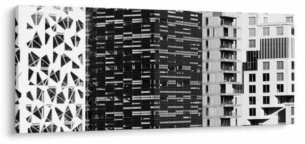 Fekete-fehér építészet képe (120x50 cm)