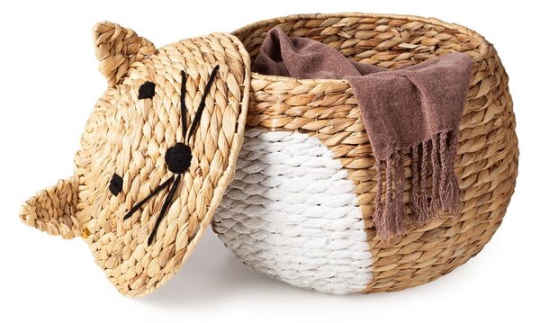 Natúr színű vízijácint játéktároló kosár ø 40x43 cm Cat – Compactor