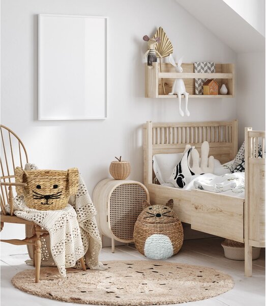 Natúr színű vízijácint játéktároló kosár ø 40x43 cm Cat – Compactor