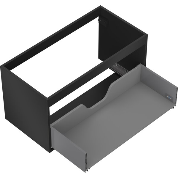 Mexen Box-A, fali szekrény 90 cm, 1 fiók, matt fekete, 91AX0-0900-470-1-71