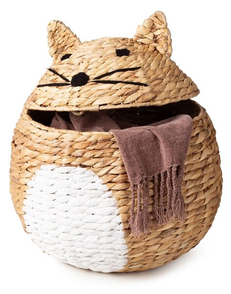Natúr színű vízijácint játéktároló kosár ø 40x43 cm Cat – Compactor
