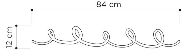 Fali akasztó 84 cm, spirálos fekete - SPIRALLE