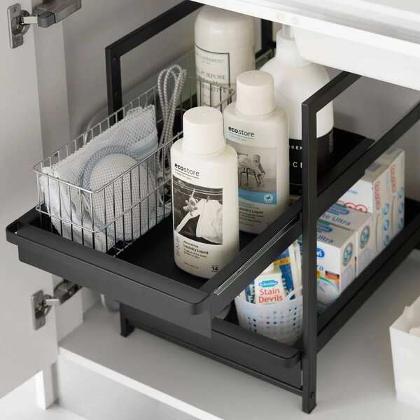 Fekete fém kiegészítő polc 30x42 cm Tower – YAMAZAKI