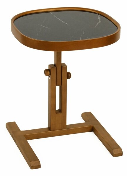 Hanah Home Side Table Walnut Black Marlbe Opus Kare 42 - Walnut, Black Marble