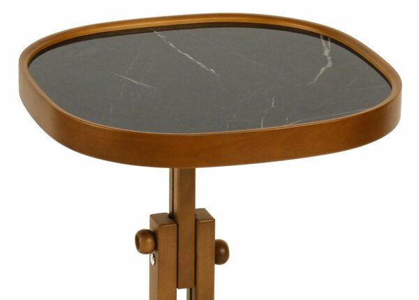 Hanah Home Side Table Walnut Black Marlbe Opus Kare 42 - Walnut, Black Marble