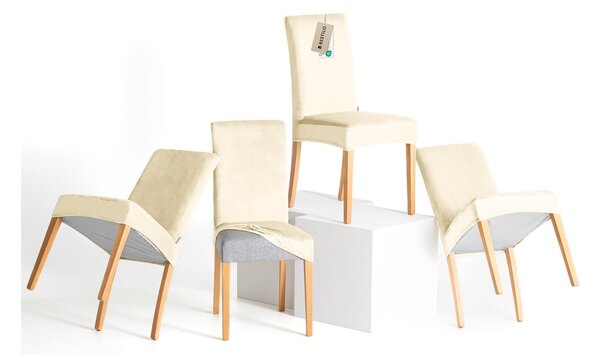 Krémszínű gumis szék huzat szett 4 db-os 48 cm Sento – Restilo
