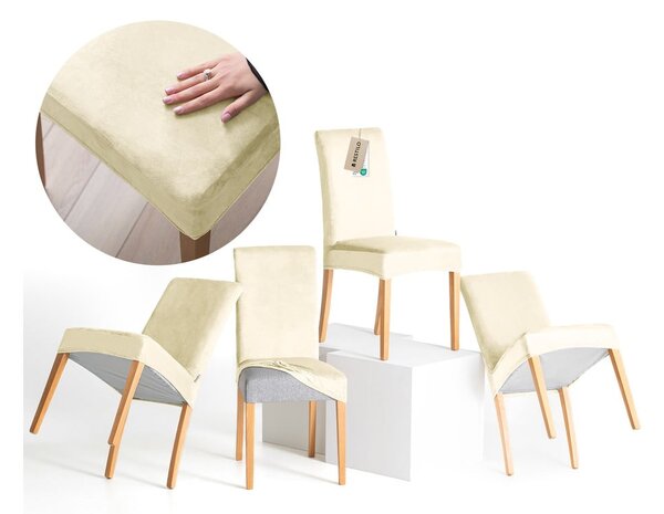Krémszínű gumis szék huzat szett 4 db-os 48 cm Sento – Restilo