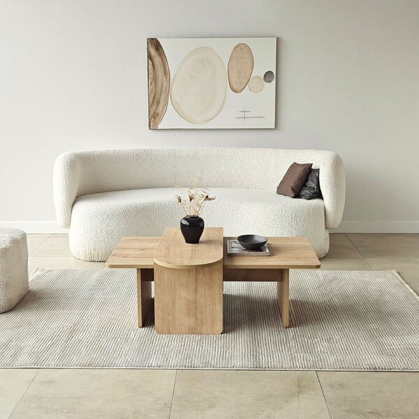 Hanah Home Coffee Table Set Bronze Sapphire Oak Paris - Bronze, Sapphire Oak