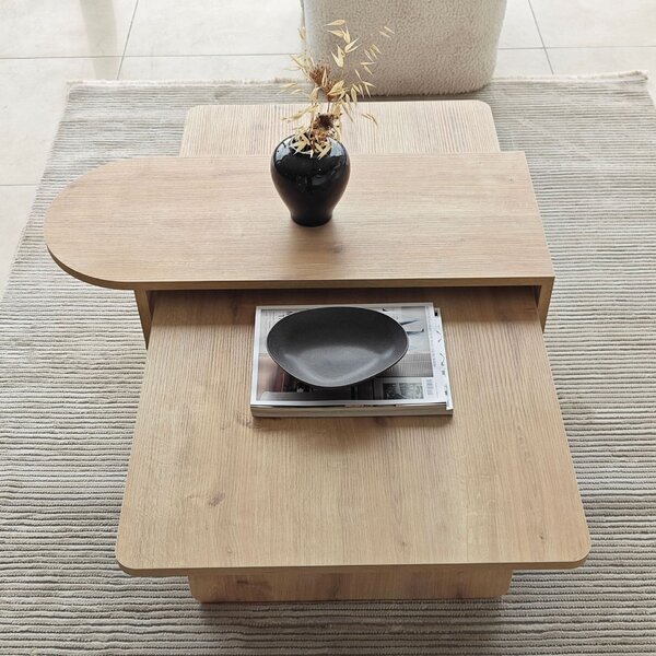 Hanah Home Coffee Table Set Bronze Sapphire Oak Paris - Bronze, Sapphire Oak