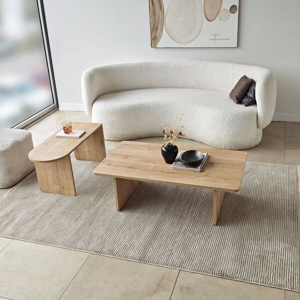 Hanah Home Coffee Table Set Bronze Sapphire Oak Paris - Bronze, Sapphire Oak