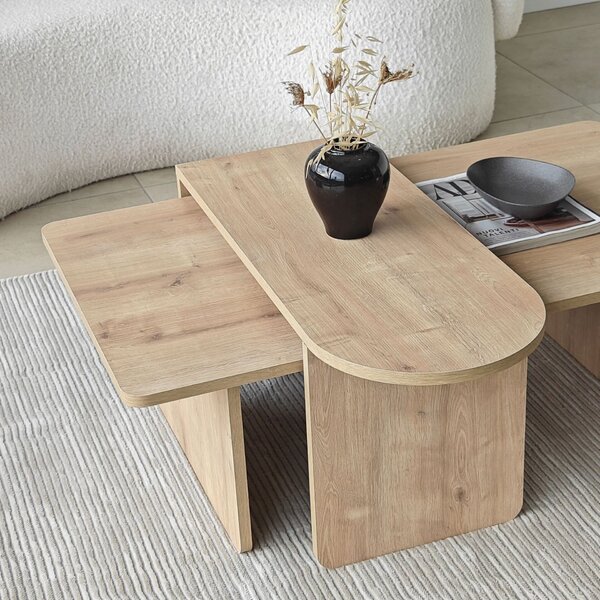 Hanah Home Coffee Table Set Bronze Sapphire Oak Paris - Bronze, Sapphire Oak