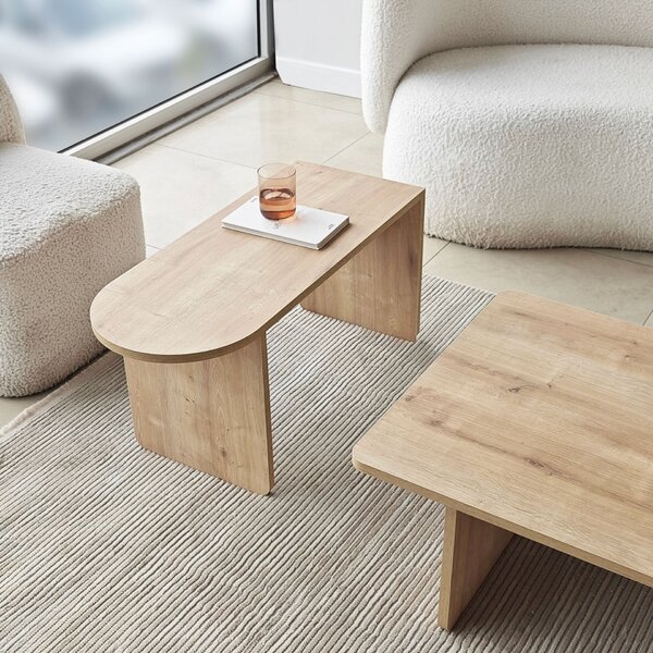 Hanah Home Coffee Table Set Bronze Sapphire Oak Paris - Bronze, Sapphire Oak
