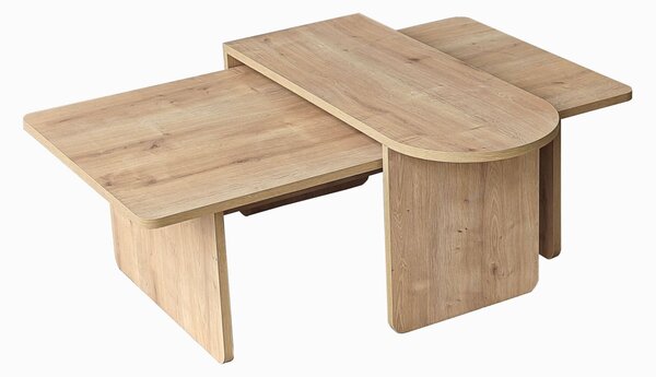 Hanah Home Coffee Table Set Bronze Sapphire Oak Paris - Bronze, Sapphire Oak