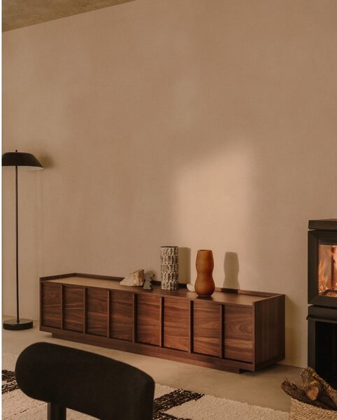 Barna TV-állvány diófa dekorral 200x47x40 cm Onix – Kave Home