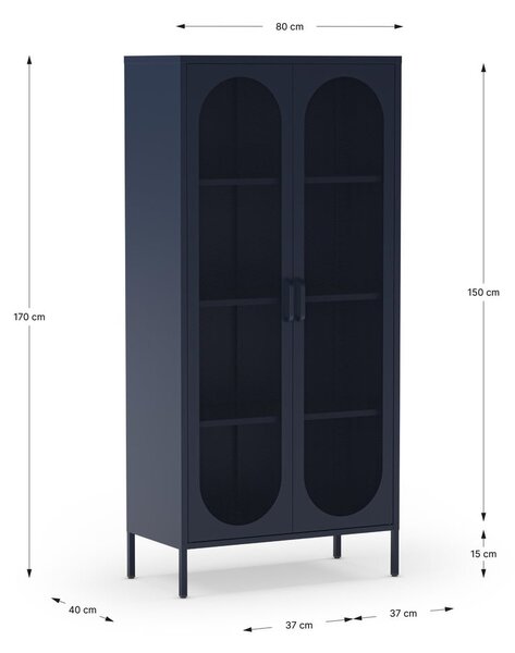 Sötétkék szekrény 80x170 cm Diora – Marckeric