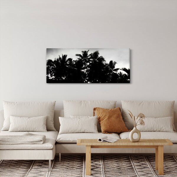 A fekete-fehér pálmafák képe (120x50 cm)