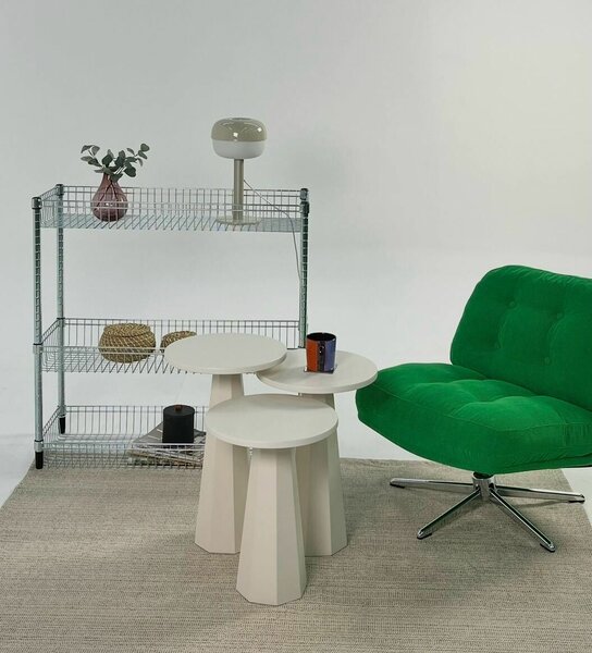 Hanah Home Lerakóasztal szett Krém Lilyum (57 + 52 + 47) - Krém