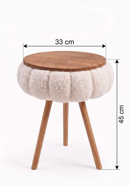 Hanah Home Side Table Beige Papatya Zgn - Beige
